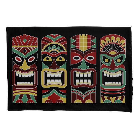Housse D'oreillers Cool Tiki Totems (devant)