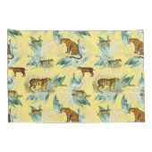 Housse D'oreillers Cool Tropical Safari Wild Cats Tiger Jaune (Dos-Droit)