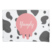 Housse D'oreillers Cool Vache Nom d'impression Monogramme (devant)