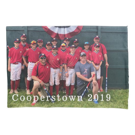 Housse D'oreillers Cooperstown NY Baseball Team Photo Coach Player (devant)