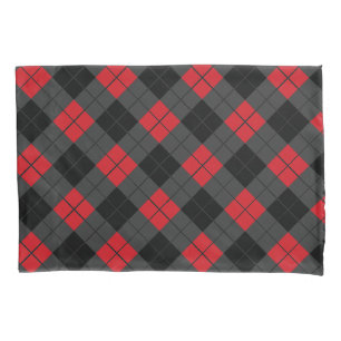 Housse D'oreillers Coque Coussin à carte rouge et noir