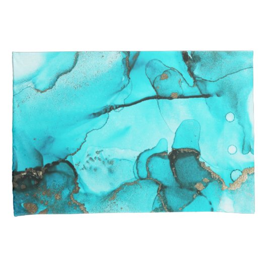 Housse D'oreillers Coque Coussin Abstrait Turquoise (devant-Droit)