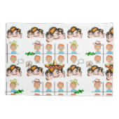 Housse D'oreillers Coque coussin Blanc Funny Visages Expressions (Dos)