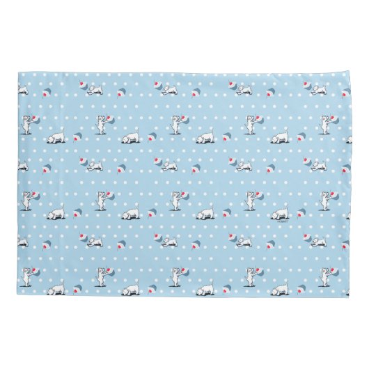 Housse D'oreillers Coque Coussin bleu KiniArt Westie Cupcake (Dos)