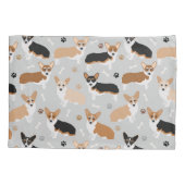 Housse D'oreillers Coque Coussin Corgi Chig Paws et Bones (Dos)