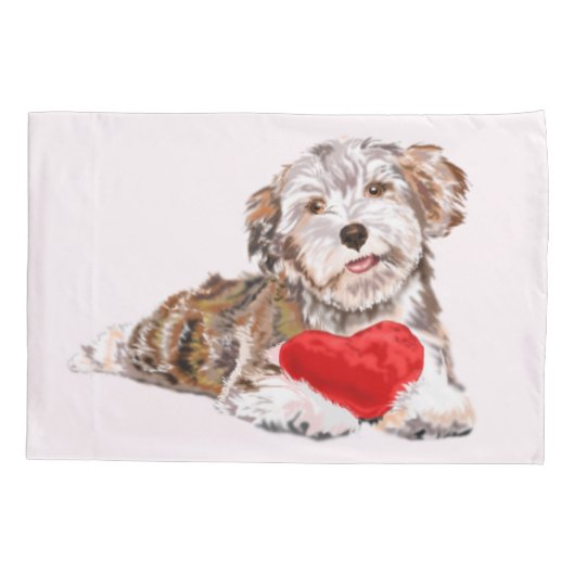 Housse D'oreillers Coque Coussin de chien romantique (Dos)