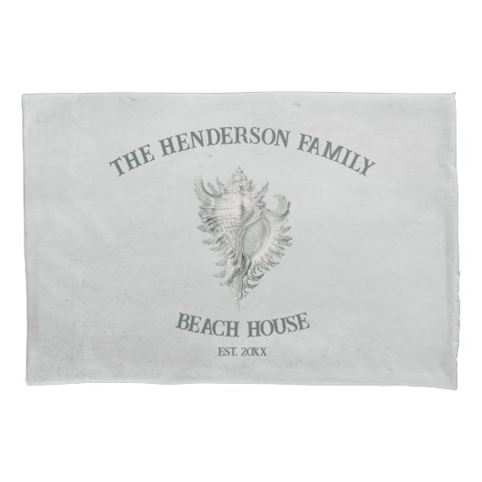 Housse D'oreillers Coque Coussin de conch gris (devant)