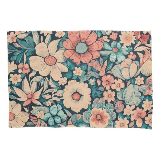 Housse D'oreillers Coque Coussin de fleurs de Bohême (devant)