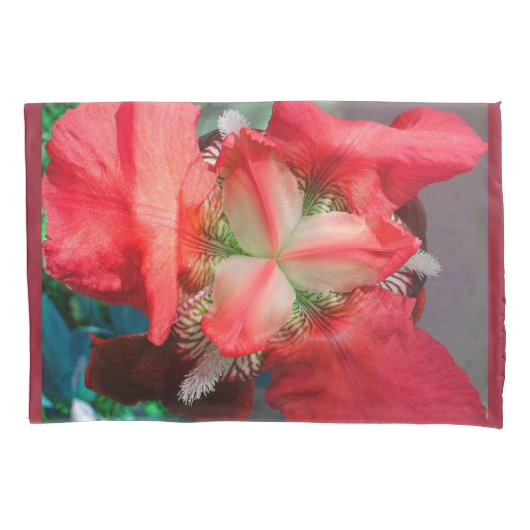 Housse D'oreillers Coque Coussin de fleurs Red Iris (devant)