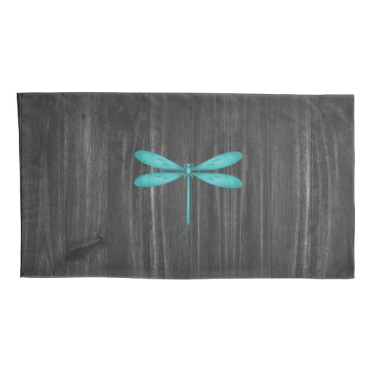 Housse D'oreillers Coque Coussin de libellules turquoise (Dos-Droit)