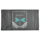 Housse D'oreillers Coque Coussin de libellules turquoise (devant-Droit)