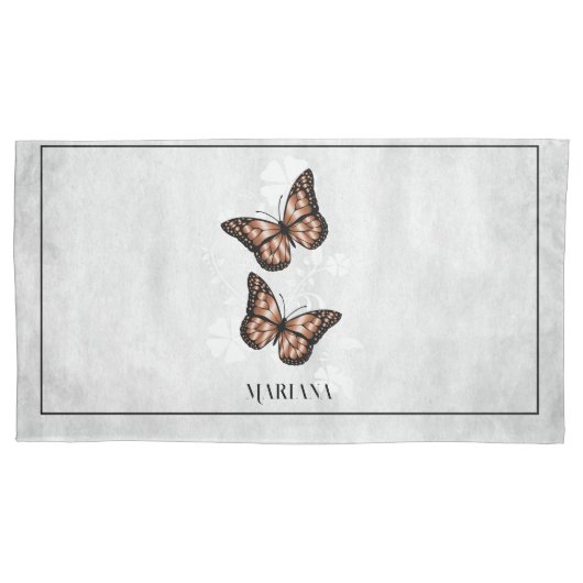 Housse D'oreillers Coque Coussin de papillon de cuivre (devant)