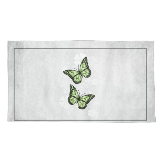 Housse D'oreillers Coque Coussin de papillon vert (Dos)