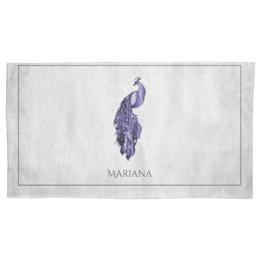 Housse D'oreillers Coque Coussin de Peacock Purple Elegant (devant)