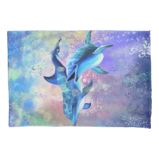 Housse D'oreillers Coque Coussin Dolphin en couple (devant)