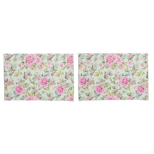 Housse D'oreillers Coque Coussin floral (devant-Set)