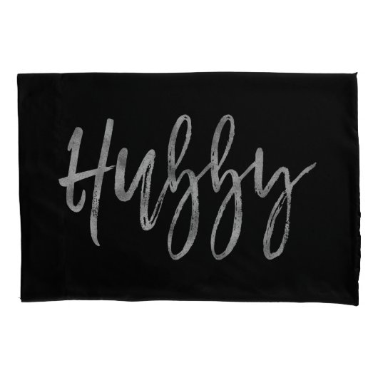 Housse D'oreillers Coque Coussin Hubby Faux Silver Foil (devant)