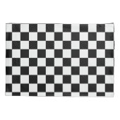 Housse D'oreillers coque Coussin noir et blanc À damiers (Dos)