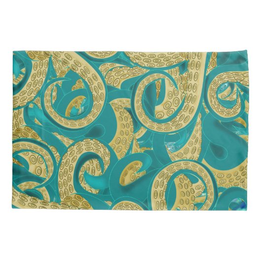 Housse D'oreillers Coque Coussin Octopus turquoise (Dos)