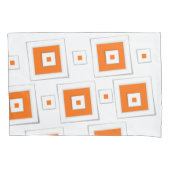 Housse D'oreillers Coque coussin Orange et Carrés blancs (devant)