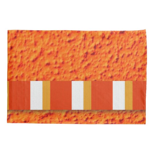 Housse D'oreillers Coque coussin Orange et White Stripe (Dos)