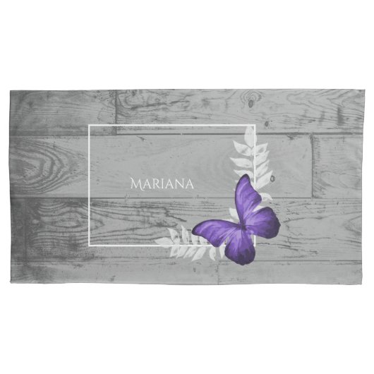 Housse D'oreillers Coque Coussin papillon violet (devant-gauche)