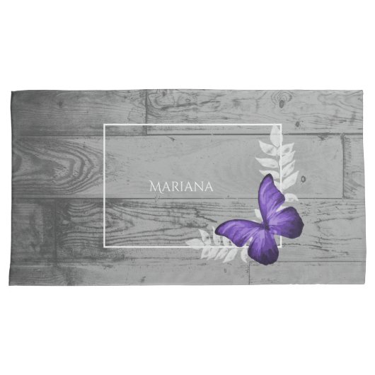 Housse D'oreillers Coque Coussin papillon violet (devant-Droit)
