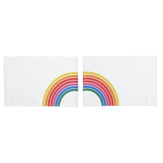 Housse D'oreillers Coque Coussin rétro Rainbow (devant-Set)
