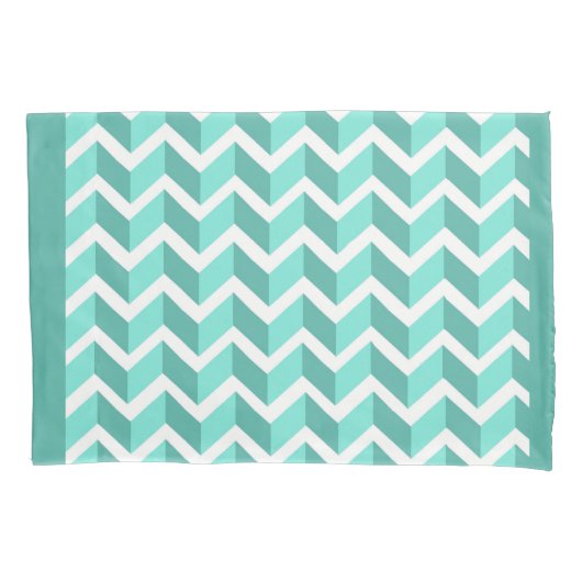 Housse D'oreillers Coque Coussin réversible ZigZag vert (devant)