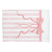 Housse D'oreillers Coque Coussin rose Bow et Stripes (devant)