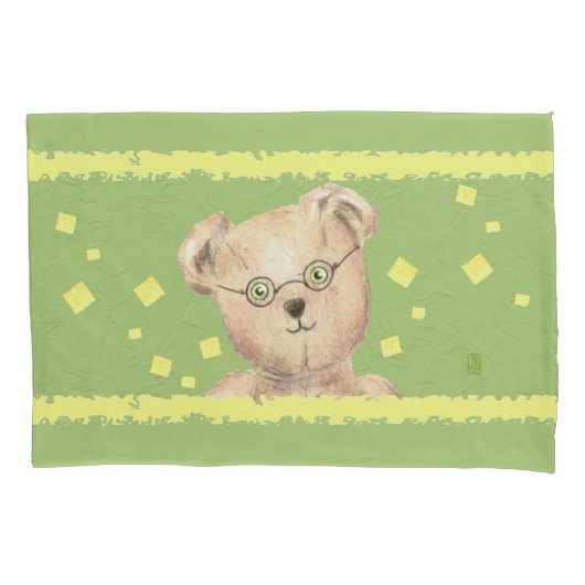 Housse D'oreillers Coque Coussin standard Nounours aux yeux verts (devant)