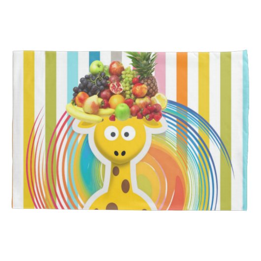 Housse D'oreillers Coque coussin Stripe Giraffe Fruit (Dos)