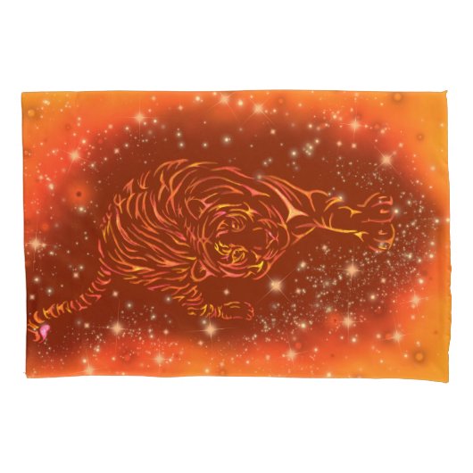 Housse D'oreillers Coque Coussin Tiger Courir À Galaxy Starry Night (devant)