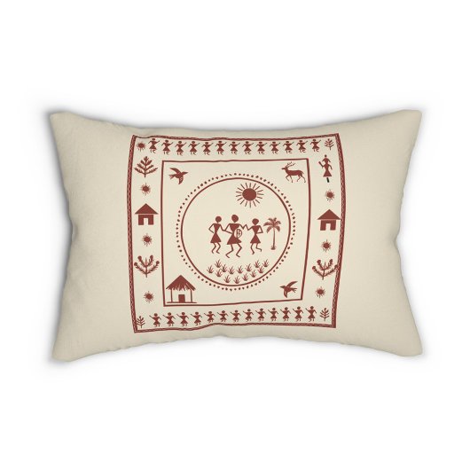 Housse D'oreillers Coque Coussin traditionnel Warli