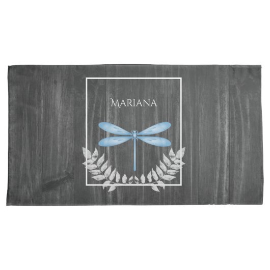 Housse D'oreillers Coque de Coussin Blue Dragonfly (devant-Droit)