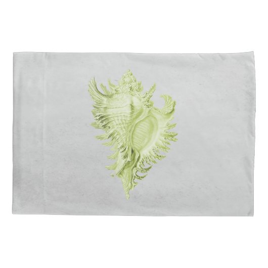 Housse D'oreillers Coque de Coussin Green Conch Shell (Dos)