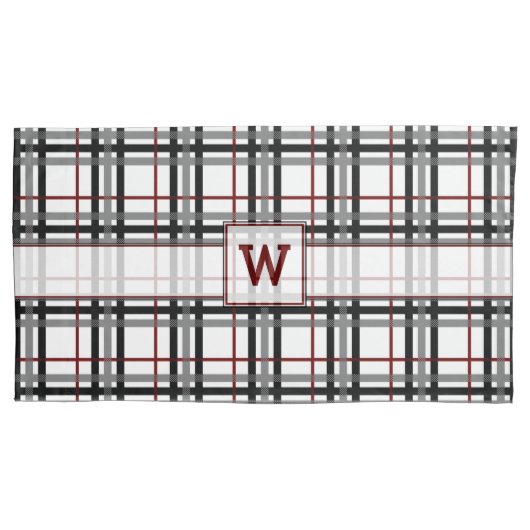 Housse D'oreillers Coque de Coussin noir blanc et rouge (devant)