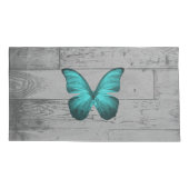 Housse D'oreillers Coque de Coussin papillon turquoise (Dos-gauche)