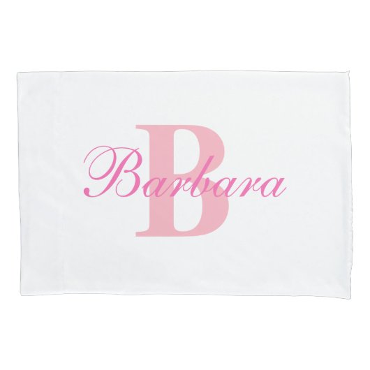 Housse D'oreillers Coque de Coussin personnalisé Monogramme rose (devant)