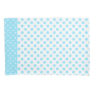 Housse D'oreillers Coque de Coussin Polka bleu et blanc