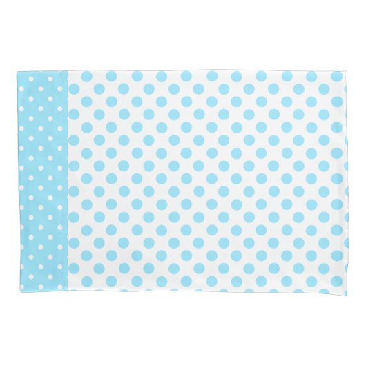 Housse D'oreillers Coque de Coussin Polka bleu et blanc (devant)