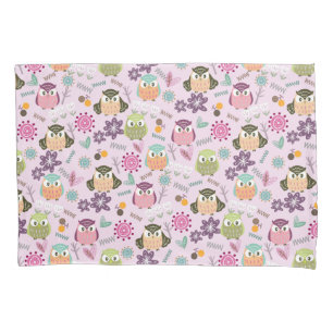 Housse D'oreillers Coque de Coussin rose Cute Owl