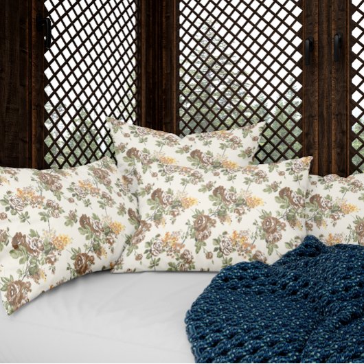 Housse D'oreillers Coque de Motif de Rose Brown rustique