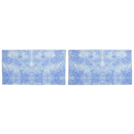 Housse D'oreillers Coques Coussins Abstraits bleu clair et blanc (devant-Set)