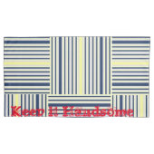 Housse D'oreillers Coques coussins Gardez-le beau Bleu Jaune Bande (devant)