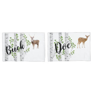 Housse D'oreillers Coques Coussins personnalisés Deer Doe Buck Woodla