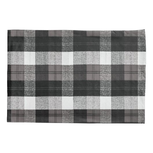 Housse D'oreillers Coques coussins XMAS Camion Baffalo Plaid Noir Bla (Dos-gauche)