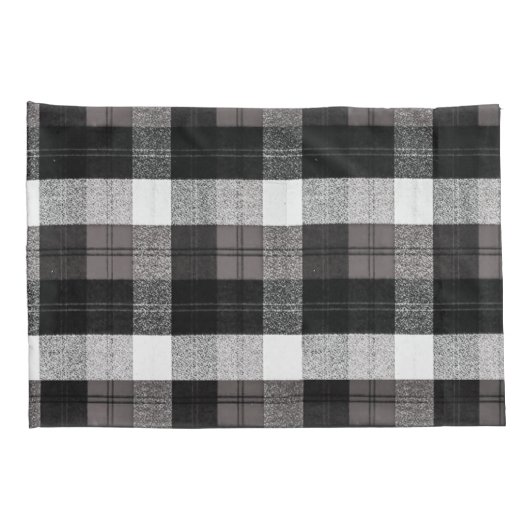 Housse D'oreillers Coques coussins XMAS Camion Baffalo Plaid Noir Bla (Dos-Droit)