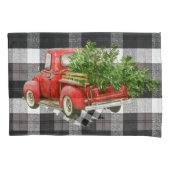 Housse D'oreillers Coques coussins XMAS Camion Baffalo Plaid Noir Bla (devant-gauche)