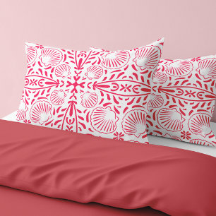 Housse D'oreillers Coquilles de mer roses rouges Corail Moderne Audac